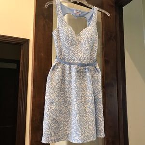 Candie’s Baby Blue Flared Sweetheart Mini Dress